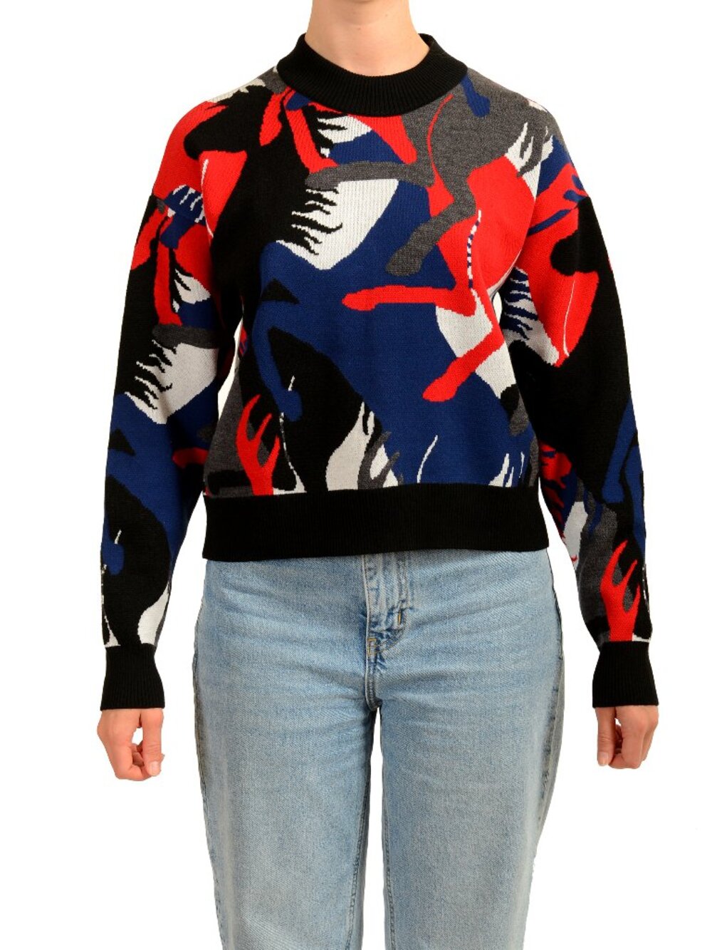 Scuderia Ferrari Women's "Jacquard Camouflage" Wool Pullover Sweater US S IT 40